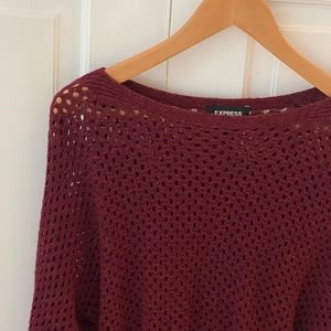 Express Women’s Sweater Top Open Knit Dolman